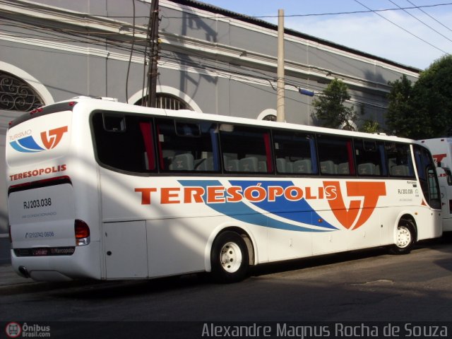 Viação Teresópolis RJ 203.038 na cidade de Rio de Janeiro, Rio de Janeiro, Brasil, por Alexandre  Magnus. ID da foto: 174857.