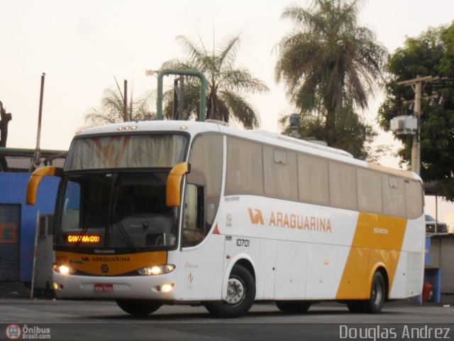 Viação Araguarina 10701 na cidade de Goiânia, Goiás, Brasil, por Douglas Andrez. Número da foto: #195980.