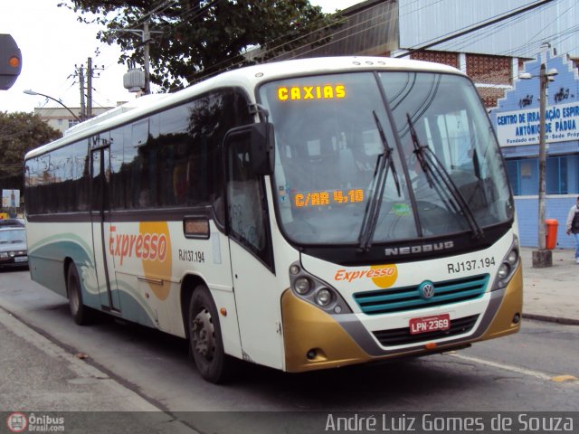 Expresso Mangaratiba RJ 137.194 na cidade de Rio de Janeiro, Rio de Janeiro, Brasil, por André Luiz Gomes de Souza. Número da foto: #190297.