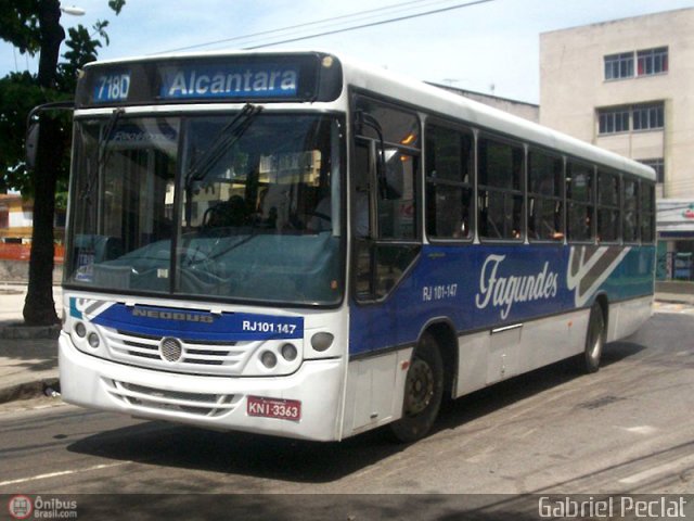 Auto Ônibus Fagundes RJ 101.147 na cidade de Rio de Janeiro, Rio de Janeiro, Brasil, por Gabriel Peclat. ID da foto: 192064.